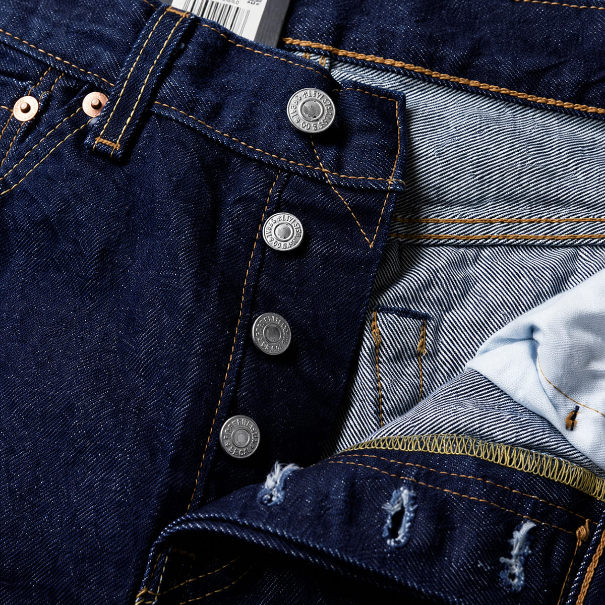 Levi's 501 セルビッジデニム ボタンフライ ストレート デニムパンツ（赤耳）