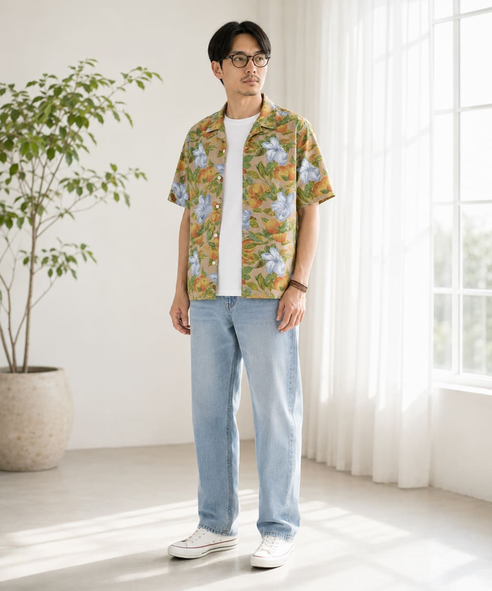 Levi's オープンカラー サンセット キャンプシャツ リヨセル ボタニカル柄 005H50008 画像7