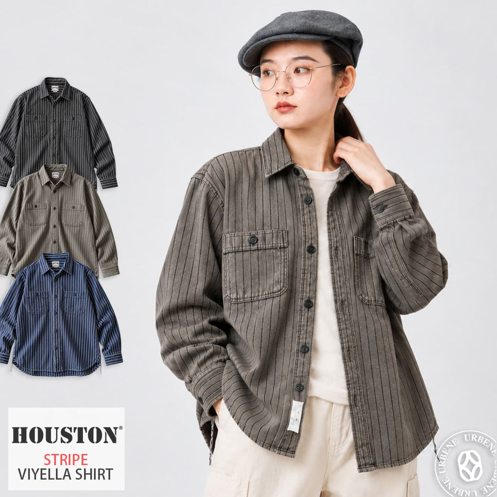 HOUSTON 41255VW ヴィンテージ ストライプ ビエラシャツ 画像2