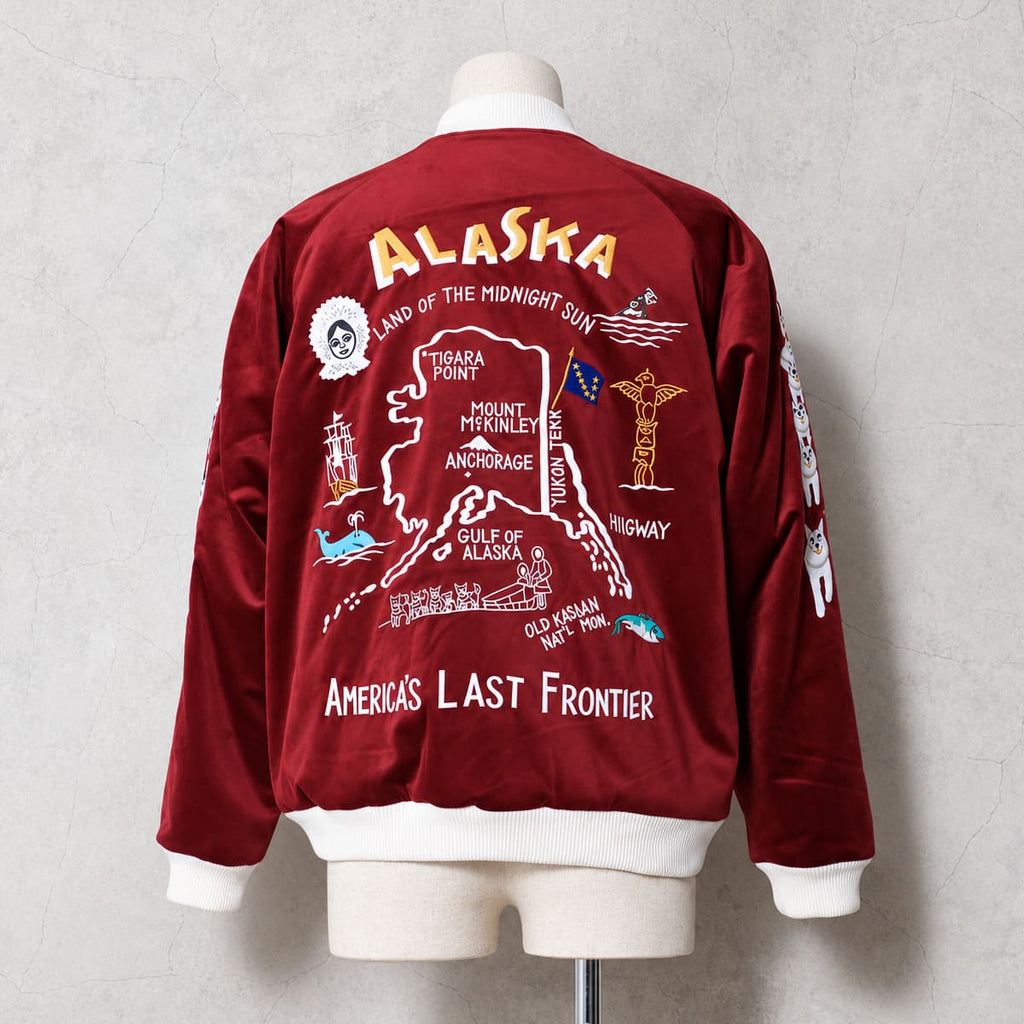 HOUSTON 51619 ALASKA MAP 別珍スカジャン 18