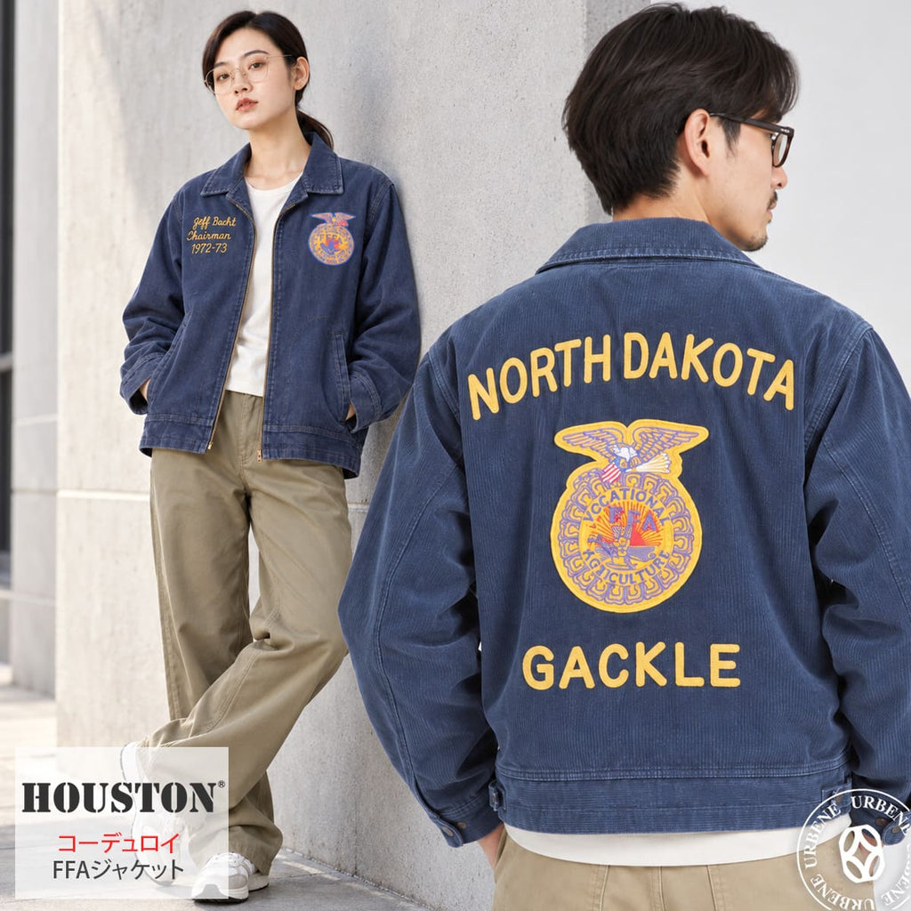 HOUSTON 51654 WASHED CORDUROY FFA JACKET ネイビー 画像1