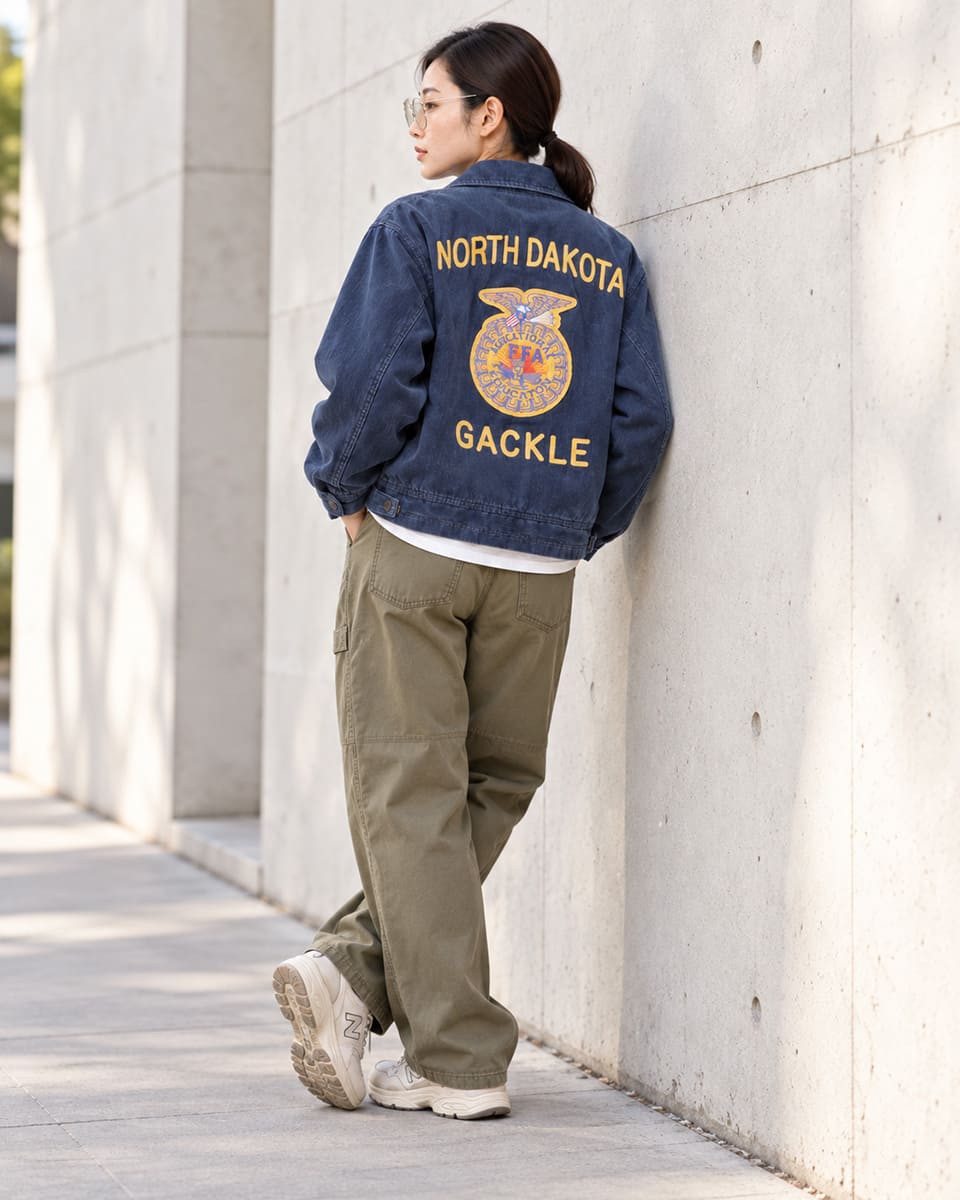 HOUSTON 51654 WASHED CORDUROY FFA JACKET ネイビー 画像11