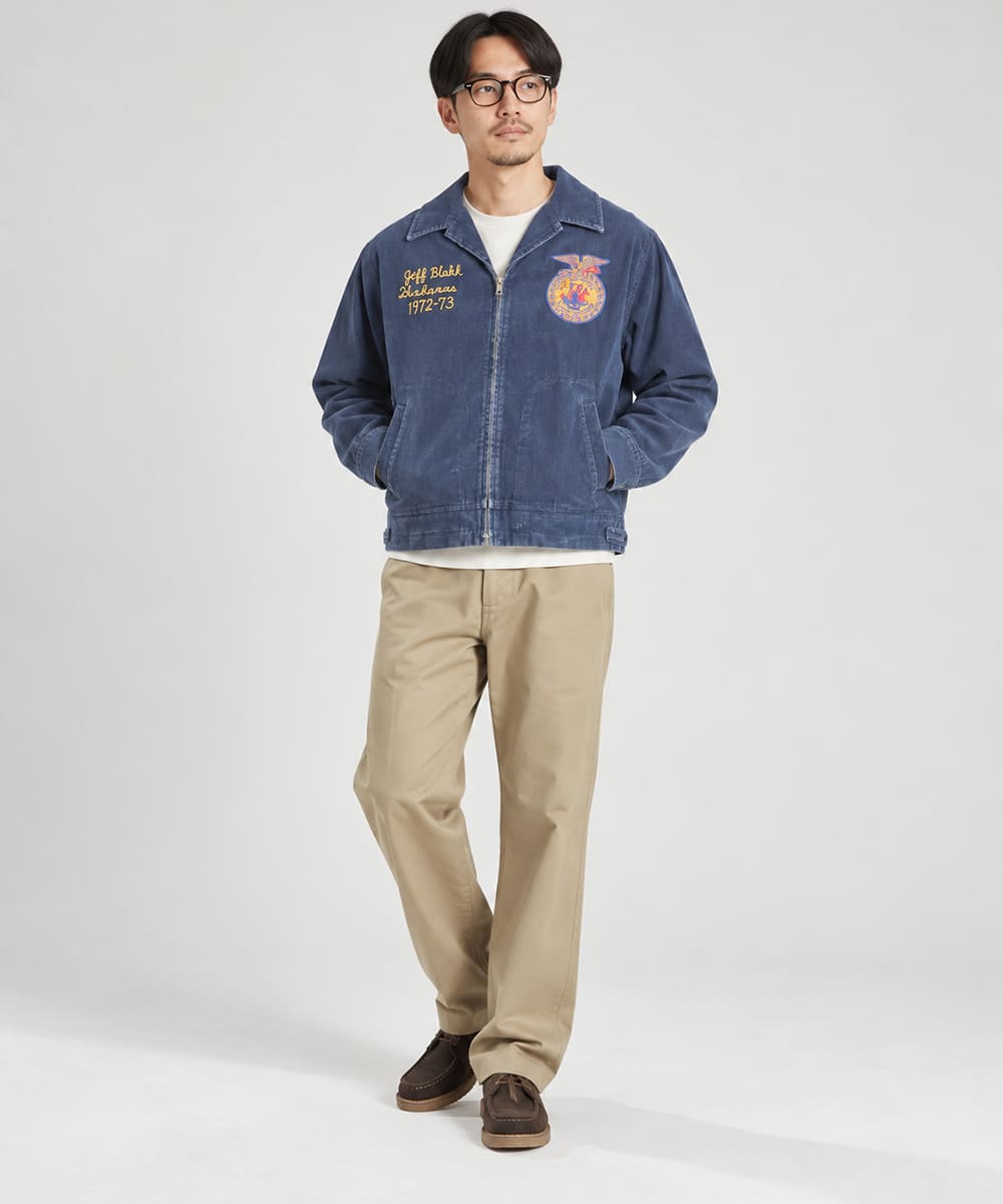 HOUSTON 51654 WASHED CORDUROY FFA JACKET ネイビー 画像7