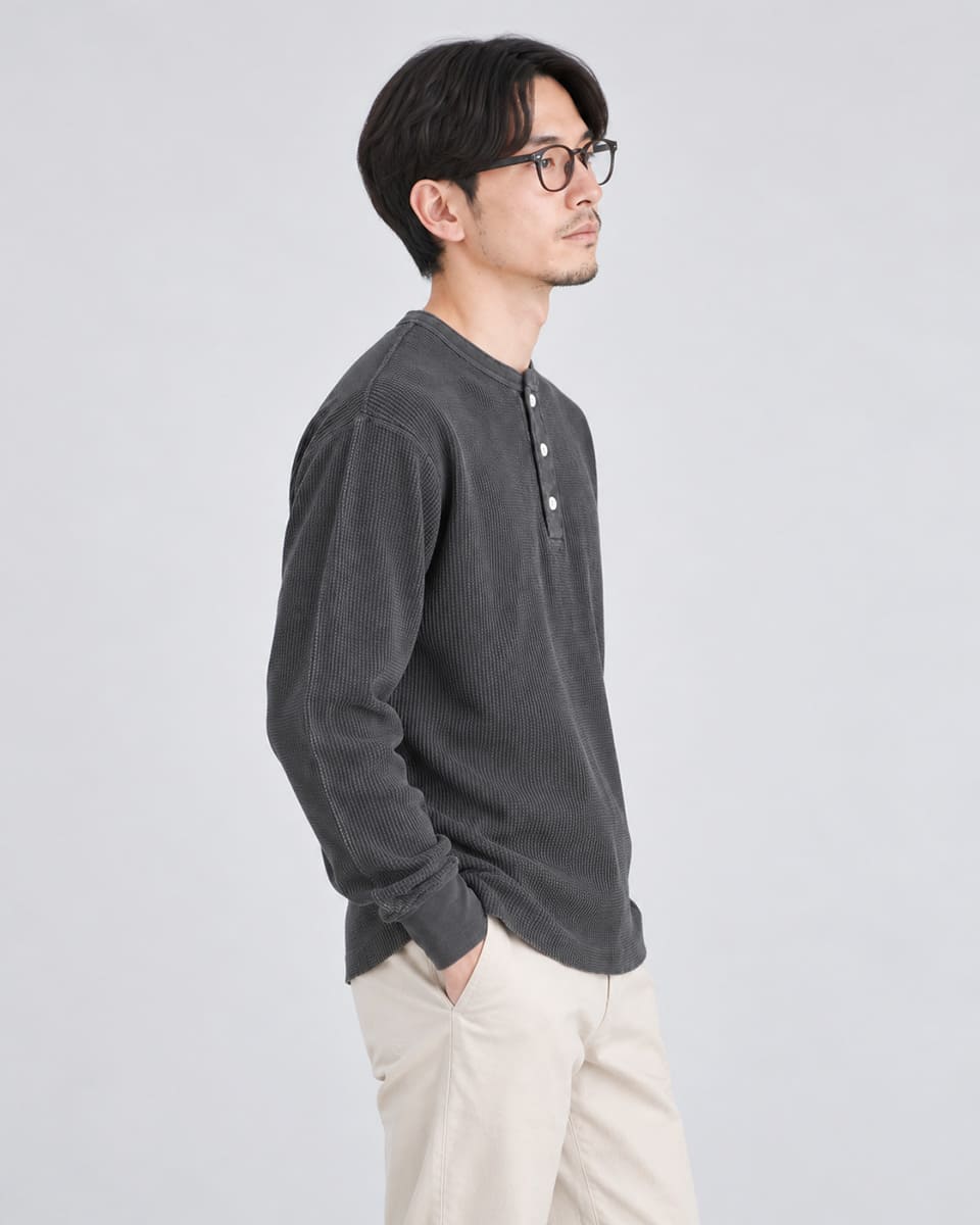 Healthknit 52020 サーマルキング ワッフル ヘンリーネック 長袖 11