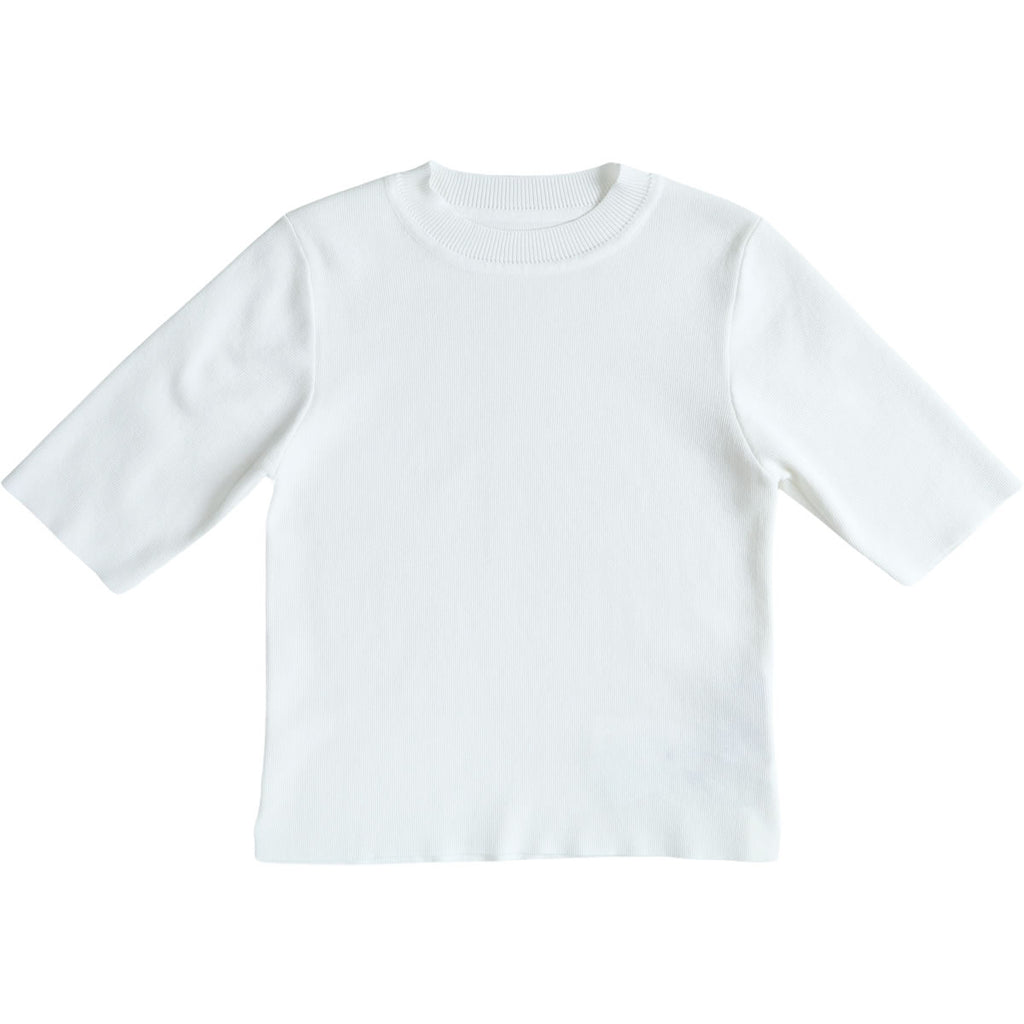 クロッシェ コンパクトニット CLOCHE 5分袖 ニット トップス ( 652-85509 552-85512 ) コンパクトシルエット 夏ニット 裾スリット 通勤コーデ ストレッチ インナー レディース クロシェ カジュアル キレイめ おしゃれ 画像10