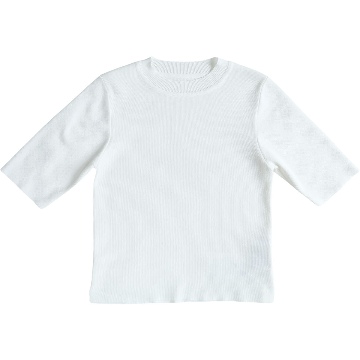 クロッシェ コンパクトニット CLOCHE 5分袖 ニット トップス ( 652-85509 552-85512 ) コンパクトシルエット 夏ニット 裾スリット 通勤コーデ ストレッチ インナー レディース クロシェ カジュアル キレイめ おしゃれ 画像10