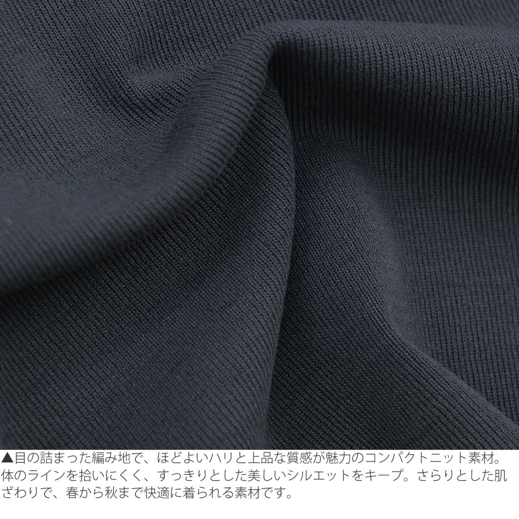 クロッシェ コンパクトニット CLOCHE 5分袖 ニット トップス ( 652-85509 552-85512 ) コンパクトシルエット 夏ニット 裾スリット 通勤コーデ ストレッチ インナー レディース クロシェ カジュアル キレイめ おしゃれ 画像14