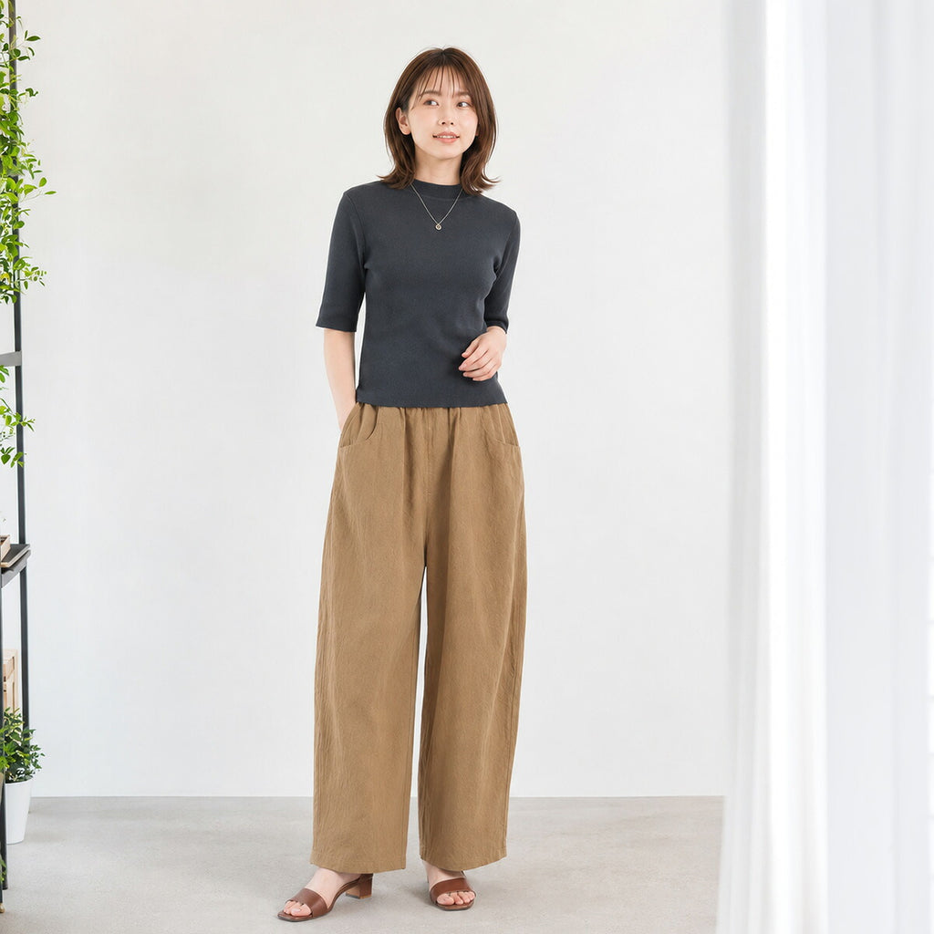 クロッシェ コンパクトニット CLOCHE 5分袖 ニット トップス ( 652-85509 552-85512 ) コンパクトシルエット 夏ニット 裾スリット 通勤コーデ ストレッチ インナー レディース クロシェ カジュアル キレイめ おしゃれ 画像18