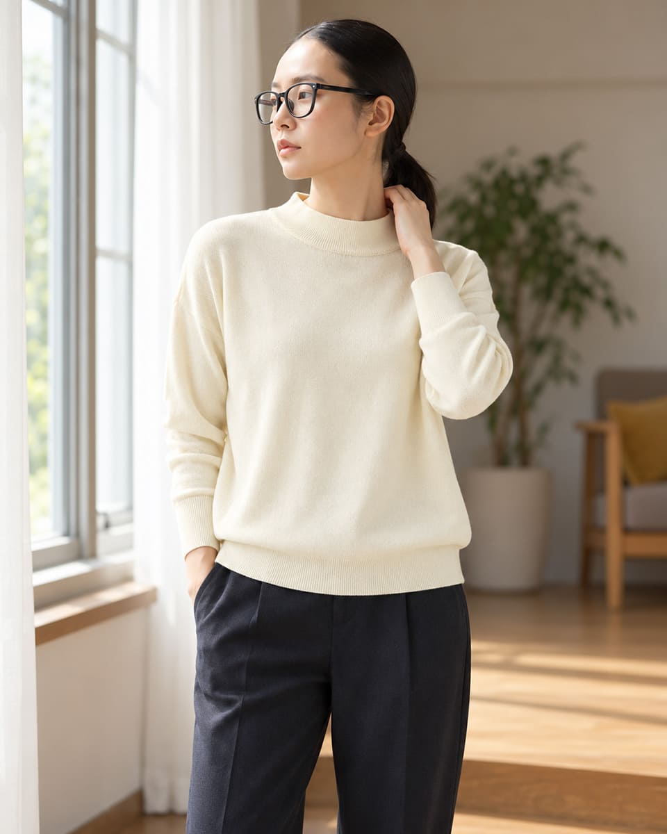 NARU ナル ムースヤーン ハイネックニット 665705BF 画像12