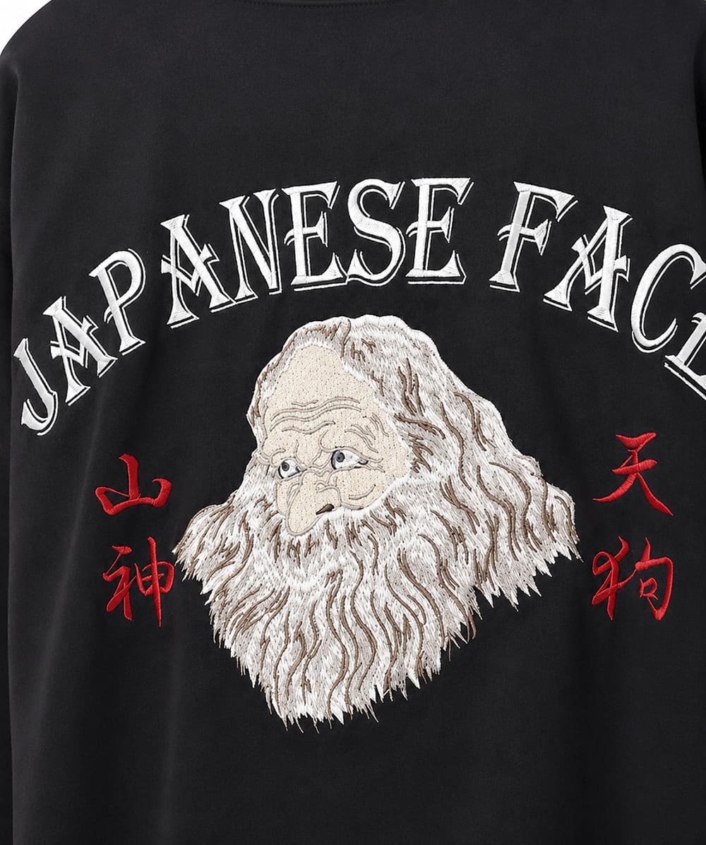天狗(BK) 刺繍クローズアップ（山神・天狗）
