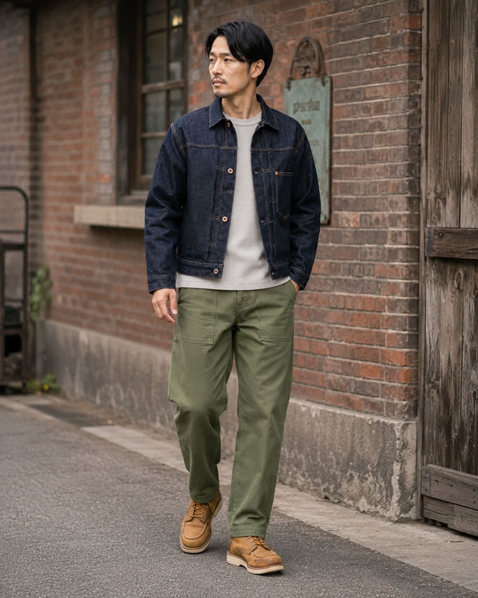 【WW2 大戦Gジャン】ステュディオ・ダ・ルチザン STUDIO D'ARTISAN D4677 16oz 大戦デニムジャケット メンズ セルヴィッジデニム Tバック 月桂樹ボタン 大戦モデル ヴィンテージ アメカジ ワンウォッシュ