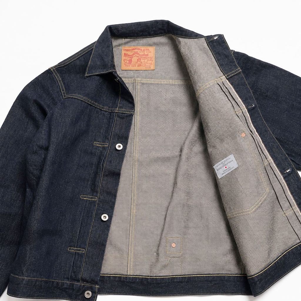 【WW2 大戦Gジャン】ステュディオ・ダ・ルチザン STUDIO D'ARTISAN D4677 16oz 大戦デニムジャケット メンズ セルヴィッジデニム Tバック 月桂樹ボタン 大戦モデル ヴィンテージ アメカジ ワンウォッシュ