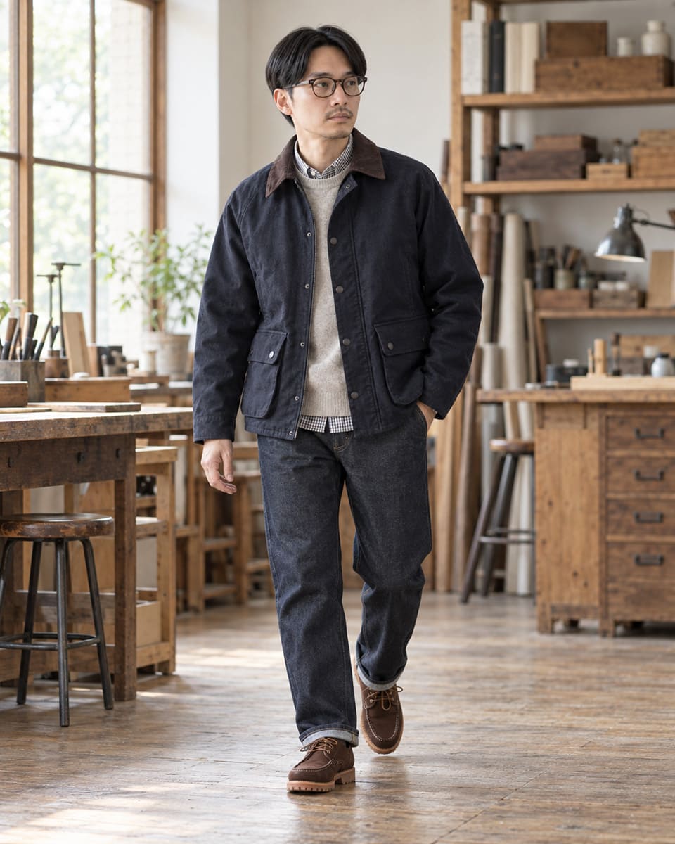 FOB FACTORY F2361 MOLESKIN RIDING JACKET モールスキン ライディングジャケット 画像8