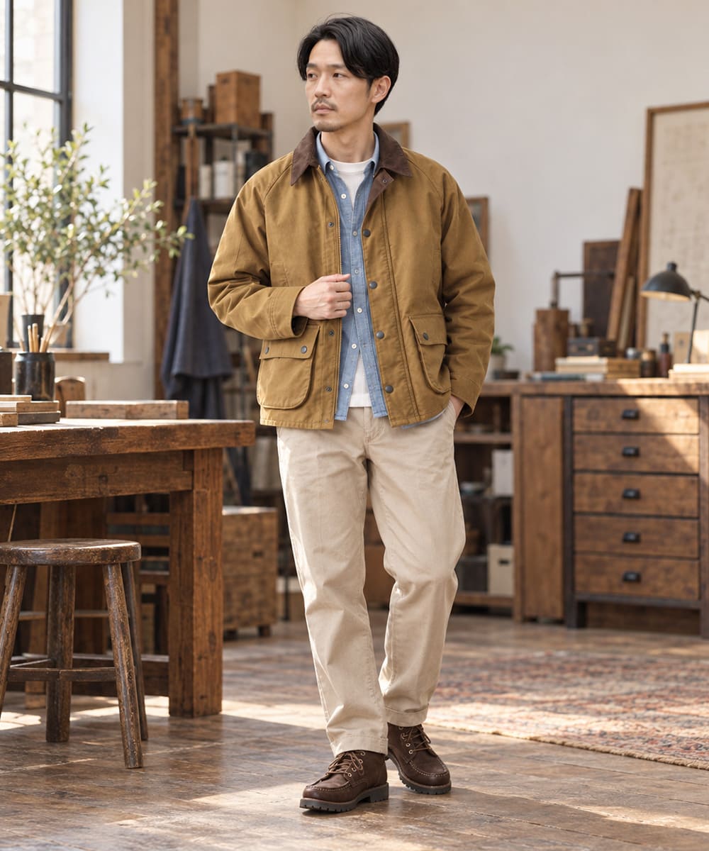 FOB FACTORY F2361 MOLESKIN RIDING JACKET モールスキン ライディングジャケット 画像9