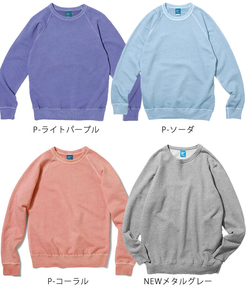 GOOD ON グッドオン 長袖 ピグメントダイ ラグランクルー スウェットシャツ GOBW-101