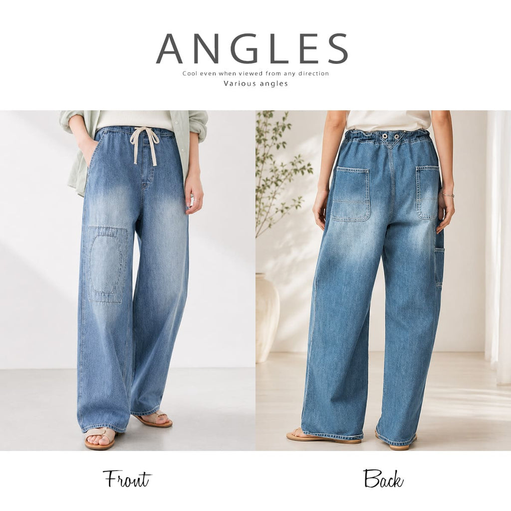 JOHNBULL ジョンブル ライトデニム ビブレスワークパンツ レディース デニムパンツ イージーパンツ ワイドパンツ 8オンス ダメージ加工 リペア加工 ヴィンテージ ワークパンツ ゆったり JL262P07