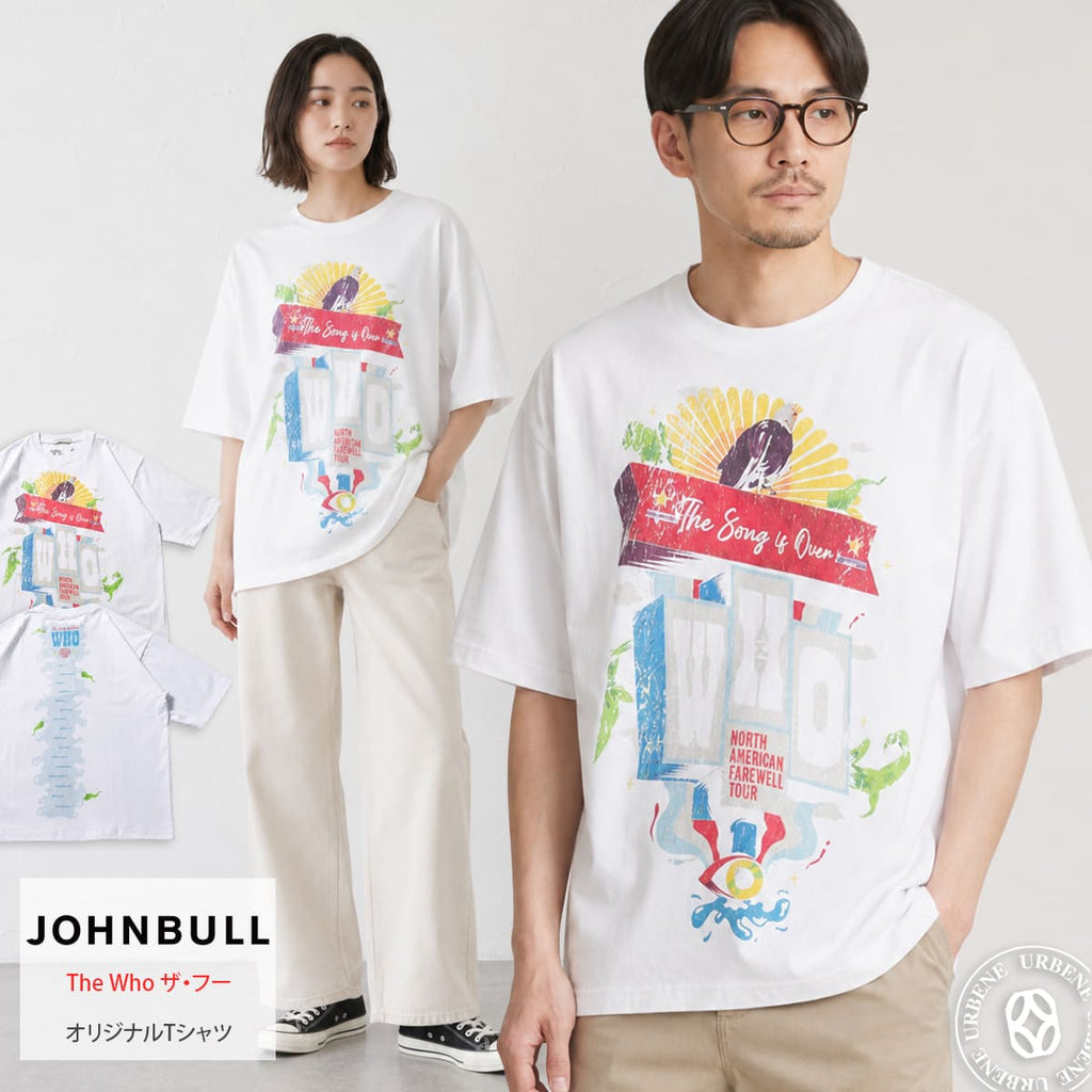 【クーポン配布中】JOHNBULL ジョンブル The Who ザ・フー オリジナルTシャツ メンズ レディース ユニセックス 半袖 プリントTシャツ ロックT バンドT ゆったり JT263C32 アメカジ おしゃれ NORTH SMRRICAN FAREWELL TOUR アーベン おしゃれ アーベン_jnb_mtt
