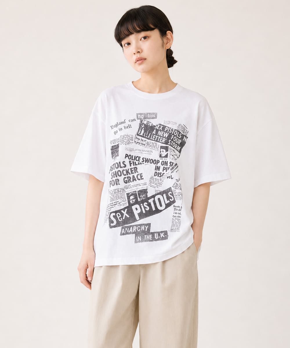 【クーポン配布中】JOHNBULL ジョンブル Sex Pistols セックスピストルズ newspaper T Tシャツ メンズ レディース ユニセックス 半袖アーティストTシャツ ロック バンドTシャツ パンクロック グラフィックTシャツ ゆったり アメカジ おしゃれ アーベン_jnb_mtt