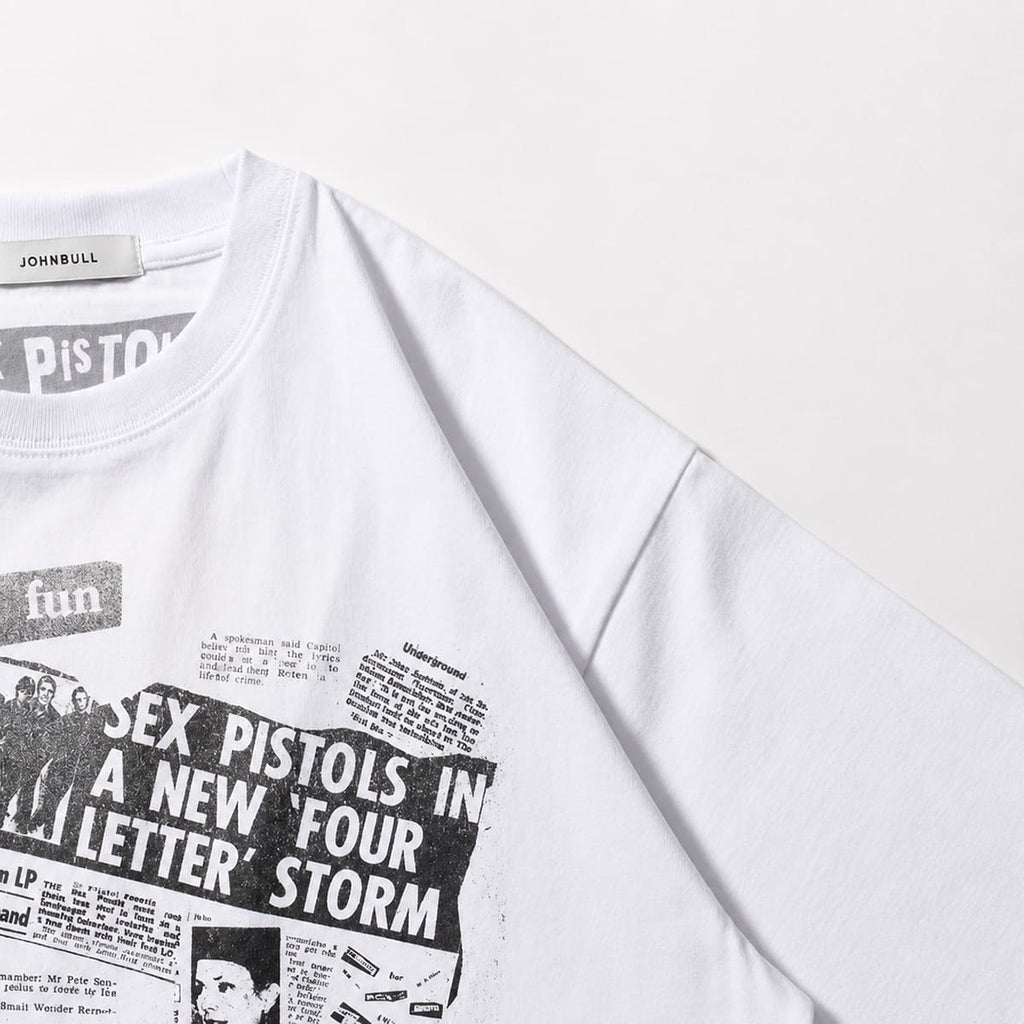 【クーポン配布中】JOHNBULL ジョンブル Sex Pistols セックスピストルズ newspaper T Tシャツ メンズ レディース ユニセックス 半袖アーティストTシャツ ロック バンドTシャツ パンクロック グラフィックTシャツ ゆったり アメカジ おしゃれ アーベン_jnb_mtt