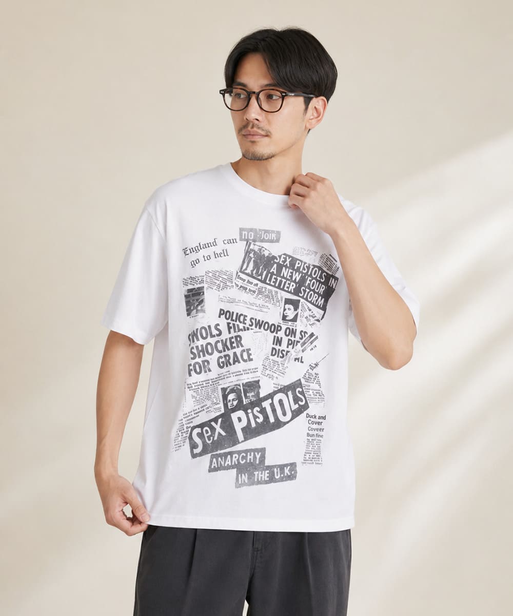 【クーポン配布中】JOHNBULL ジョンブル Sex Pistols セックスピストルズ newspaper T Tシャツ メンズ レディース ユニセックス 半袖アーティストTシャツ ロック バンドTシャツ パンクロック グラフィックTシャツ ゆったり アメカジ おしゃれ アーベン_jnb_mtt