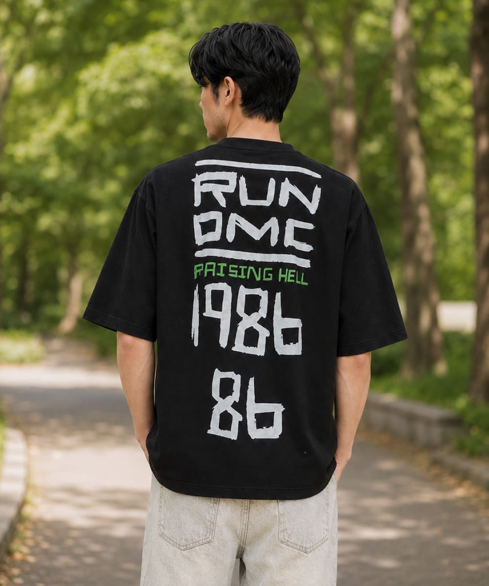 【クーポン配布中】JOHNBULL ジョンブル RUN DMC Tシャツ メンズ レディース 半袖 プリントTシャツ アーティストTシャツ バンドTシャツ ロックTシャツ ヒップホップ Run-D.M.C. ユニセックス オーバーサイズ アメカジ ストリート おしゃれ アーベン_jnb_mtt