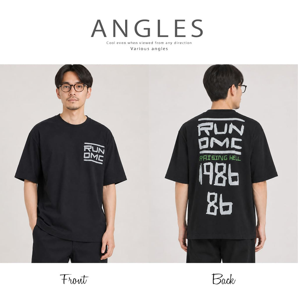 【クーポン配布中】JOHNBULL ジョンブル RUN DMC Tシャツ メンズ レディース 半袖 プリントTシャツ アーティストTシャツ バンドTシャツ ロックTシャツ ヒップホップ Run-D.M.C. ユニセックス オーバーサイズ アメカジ ストリート おしゃれ アーベン_jnb_mtt