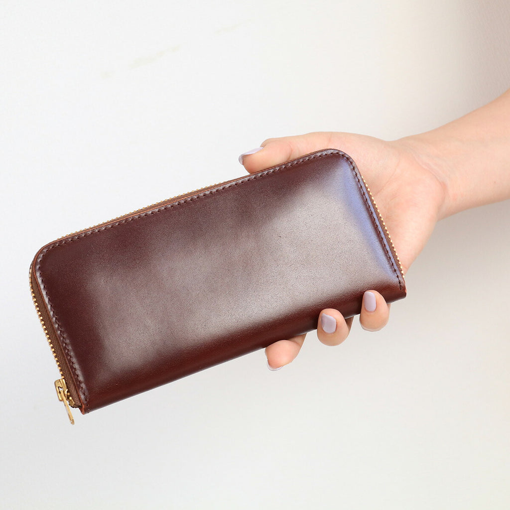 財布 Lien リアン コードバン ジーンズ ラウンドウォレット (liwc720) 長財布 ラウンドファスナー 本革 栃木レザー ジーンズレザー 馬革 YKK UNIVERSAL カード収納 大容量 革財布 メンズ レディース