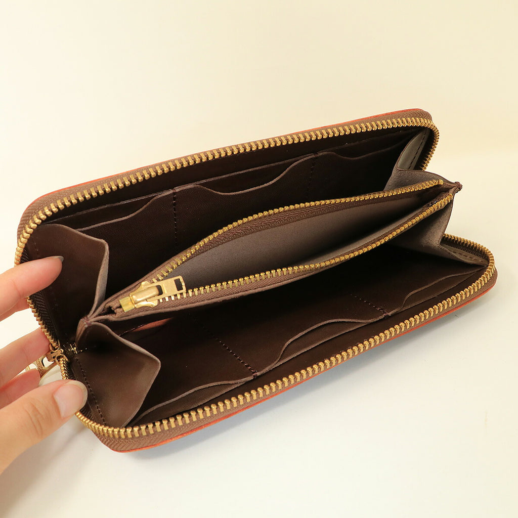 財布 Lien リアン コードバン ジーンズ ラウンドウォレット (liwc720) 長財布 ラウンドファスナー 本革 栃木レザー ジーンズレザー 馬革 YKK UNIVERSAL カード収納 大容量 革財布 メンズ レディース