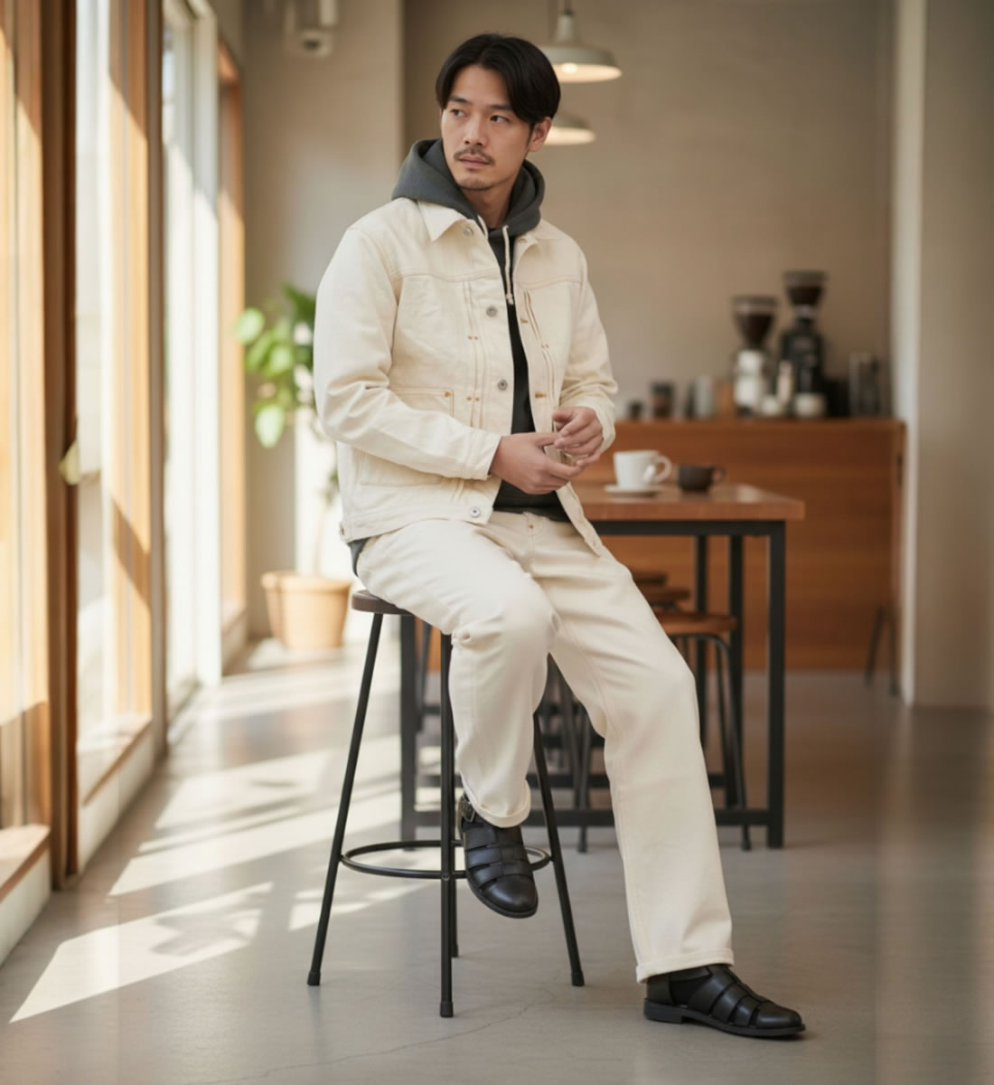 【 地球と共生するGジャン 】BIG JOHN ビッグジョン 生成り キナリ ワイルドダックジャケット 16oz セルビッチデニム 落ち綿 Gジャン グリーンレーベル ( M6013RC (66) ) 未染色 WILD DUCK JACKET サステイナブル アウター メンズ アメカジ ワーク 日本製 アーベン_bjn_moj