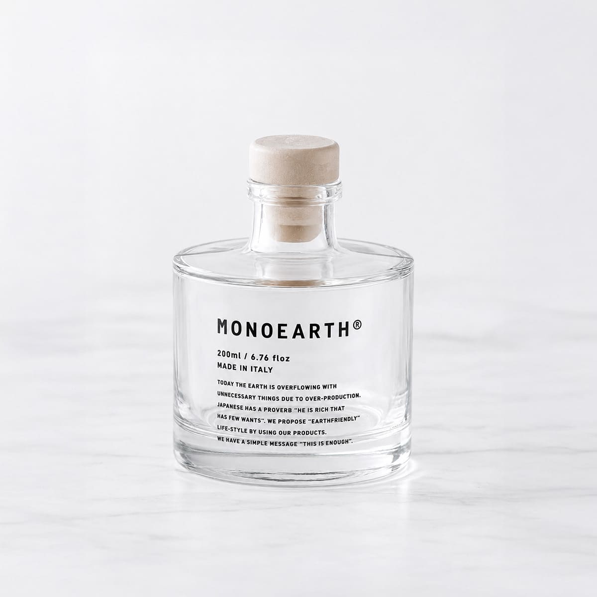 MONOEARTH イタリアンリードディフューザーボトル LIA 200ml ガラス製 ディフューザー容器