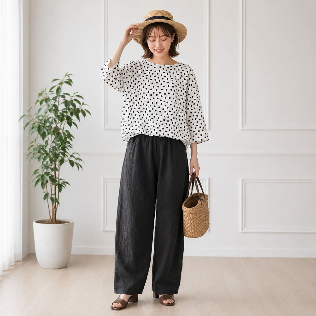 NARU ナル 20シーチングハンドワッシャーノッポパンツ (643855BE)