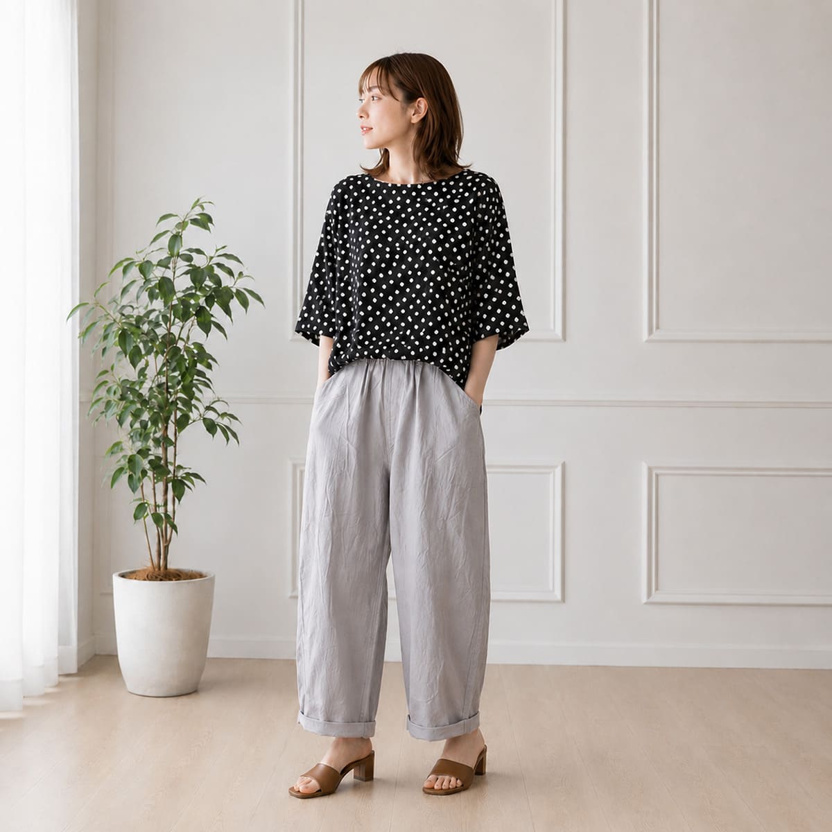 NARU ナル 20シーチングハンドワッシャーノッポパンツ (643855BE)