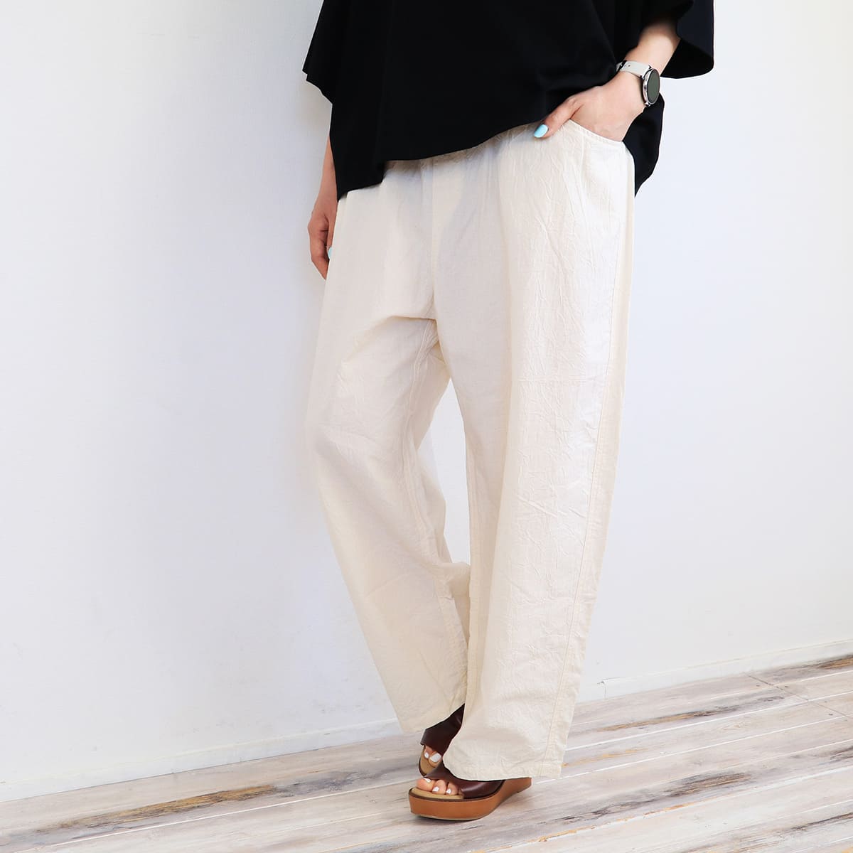 NARU ナル 20シーチングハンドワッシャーノッポパンツ (643855BE)