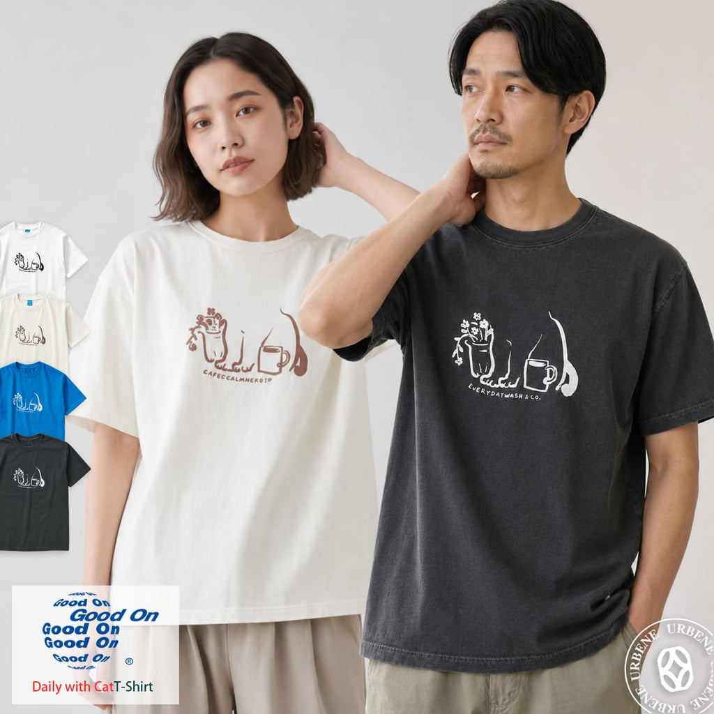 GOOD ON グッドオン デイリーウィズキャット ショートスリーブTシャツ Daily with Cat