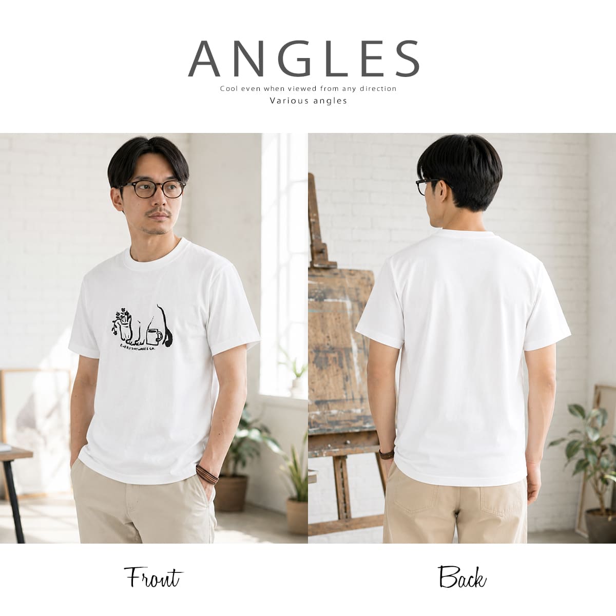 GOOD ON グッドオン デイリーウィズキャット ショートスリーブTシャツ Daily with Cat