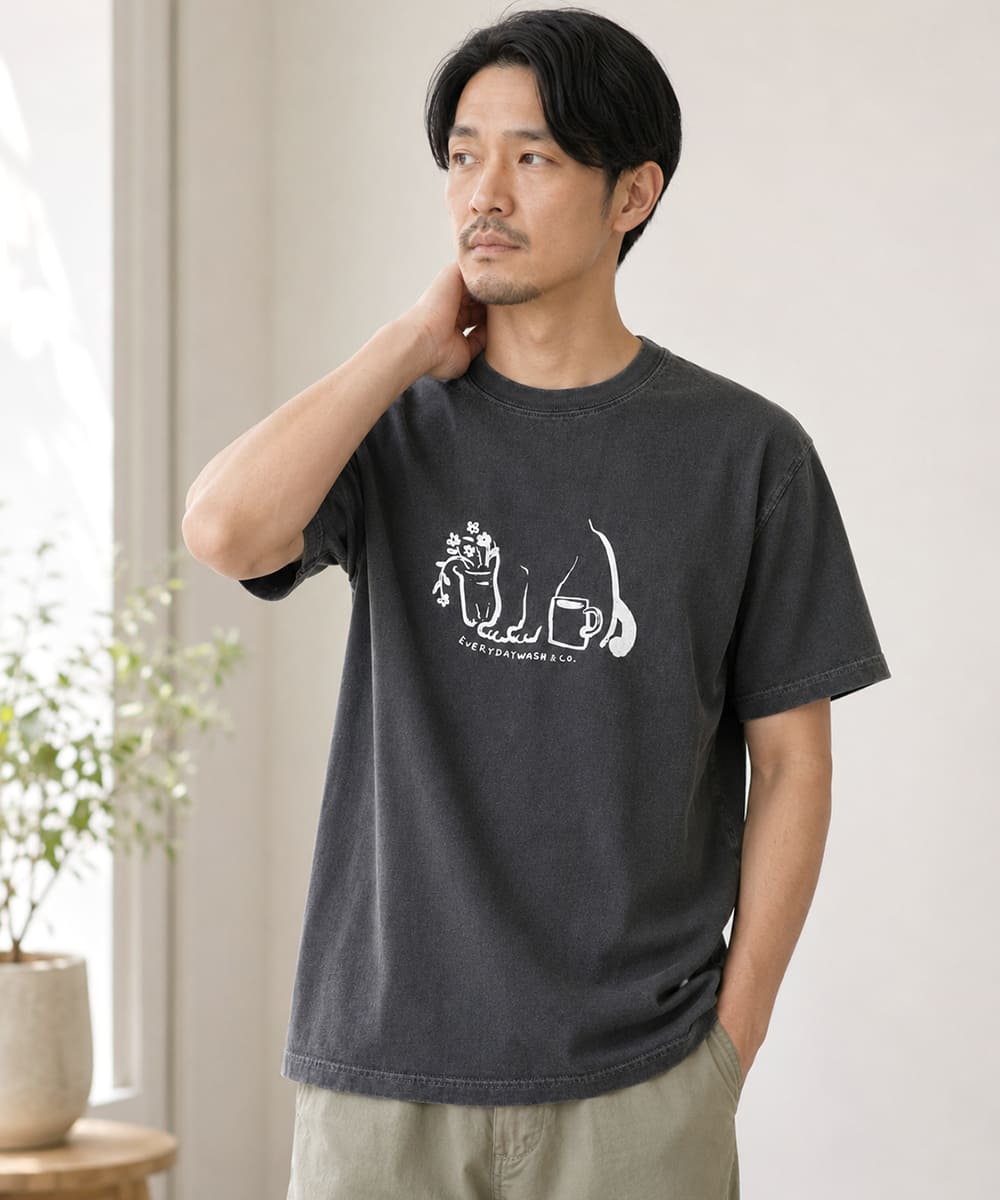 GOOD ON グッドオン デイリーウィズキャット ショートスリーブTシャツ Daily with Cat