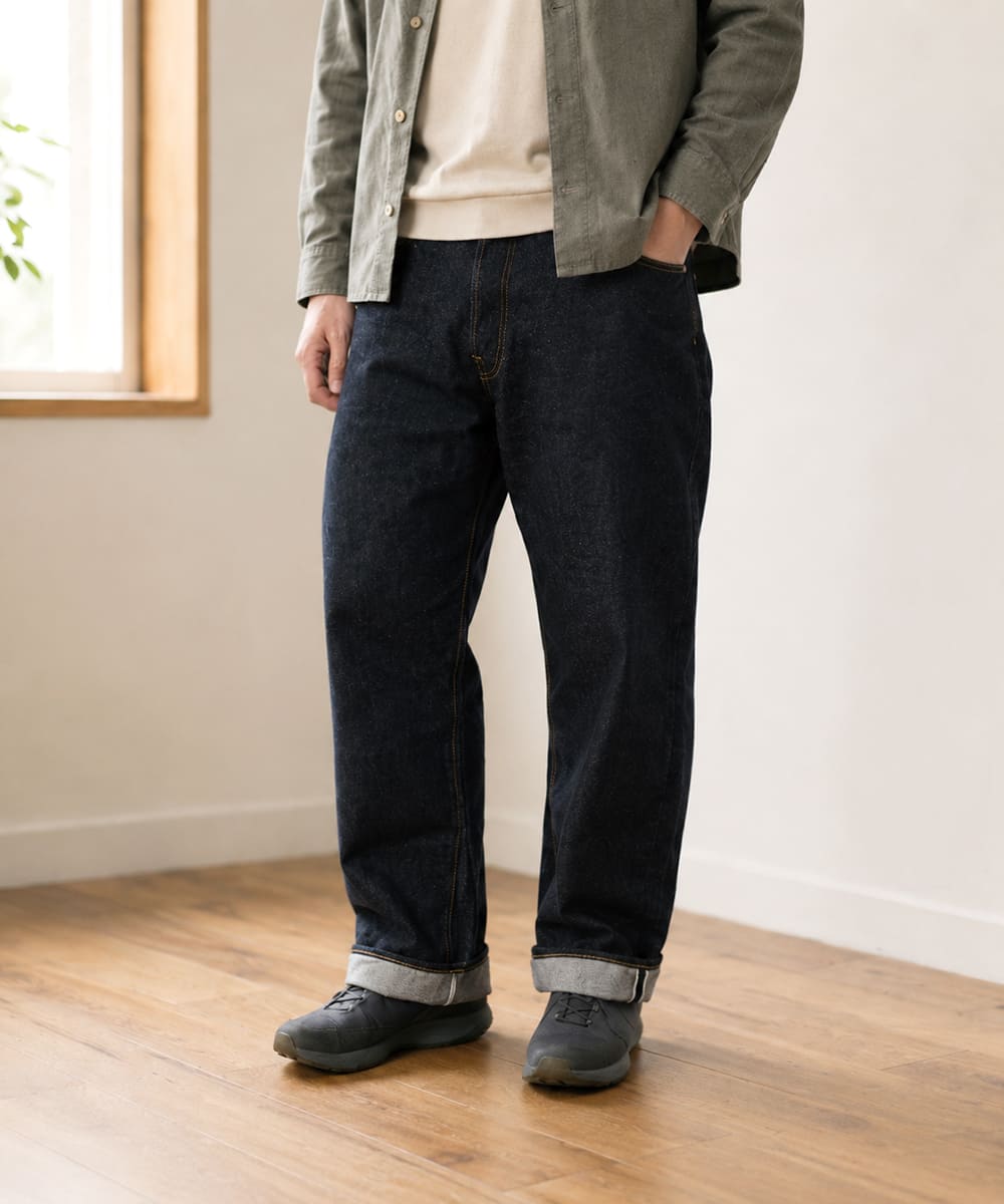 STUDIO D'ARTISAN SD-104 100番台15oz右綾セルヴィッジデニム リラックスワイドストレートジーンズ