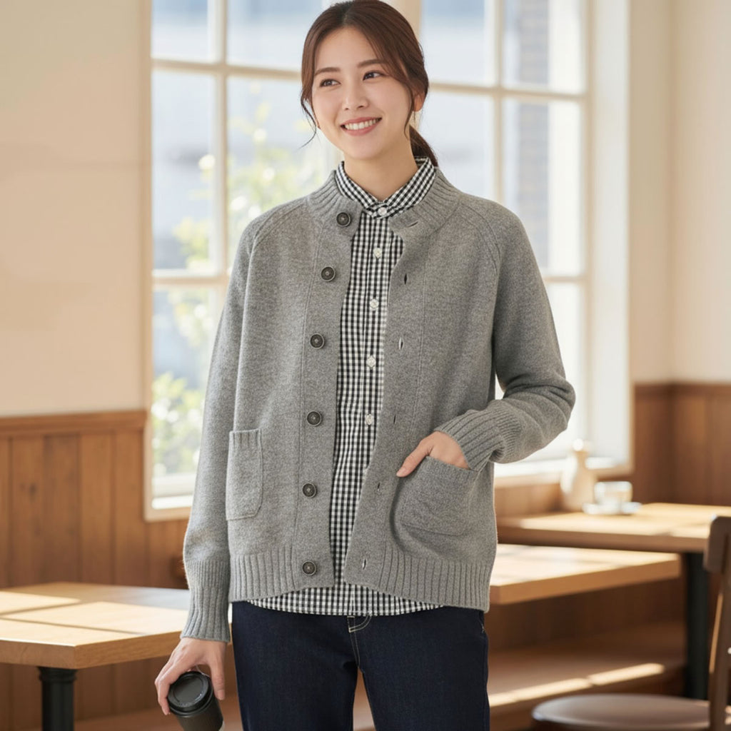 to touch トゥータッチ OTA KNIT ソフトウール ハイネックカーディガン TO21K-06 画像10