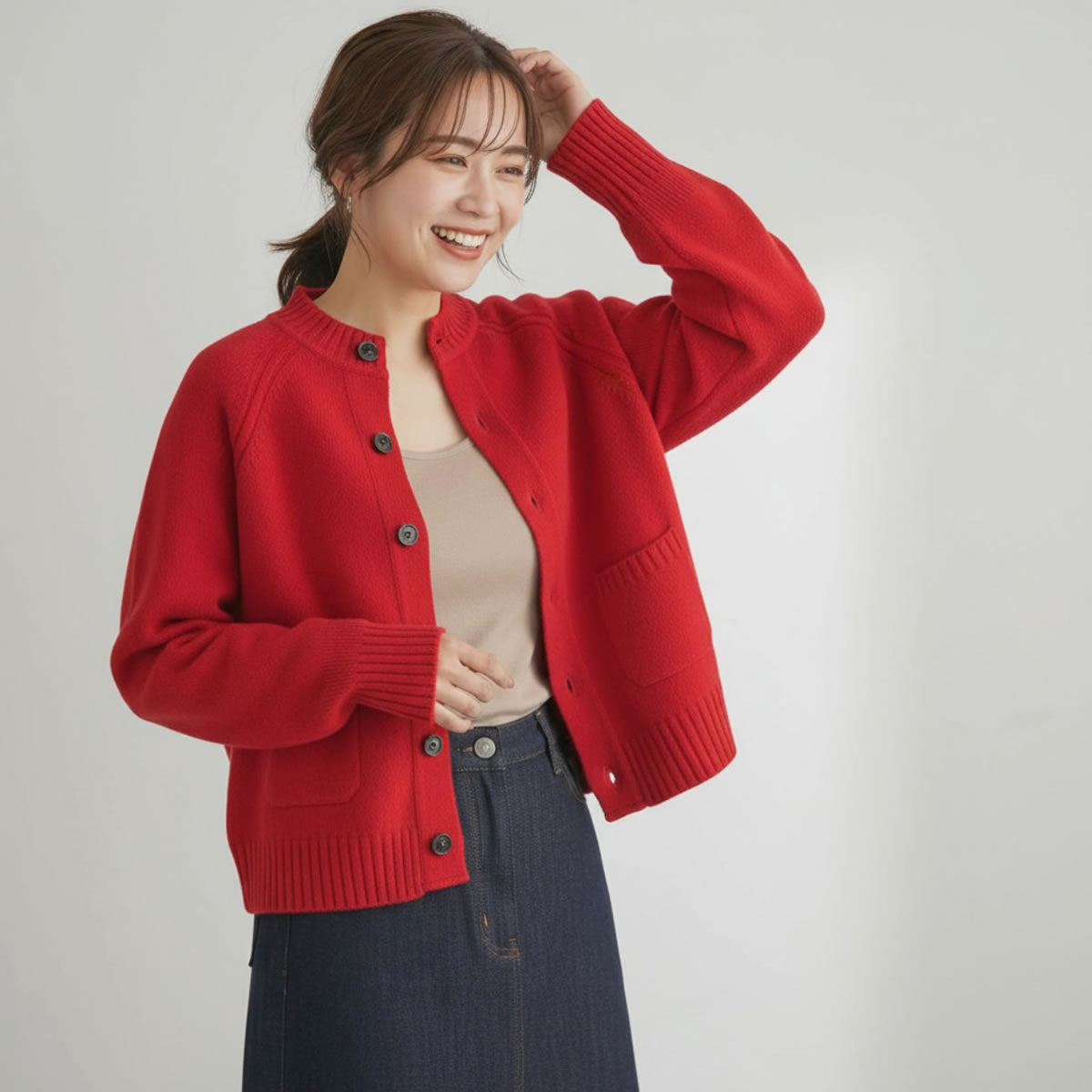 to touch トゥータッチ OTA KNIT ソフトウール ハイネックカーディガン TO21K-06 画像13