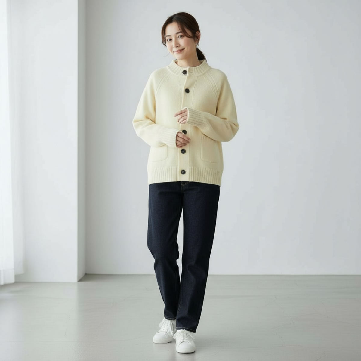 to touch トゥータッチ OTA KNIT ソフトウール ハイネックカーディガン TO21K-06 画像14