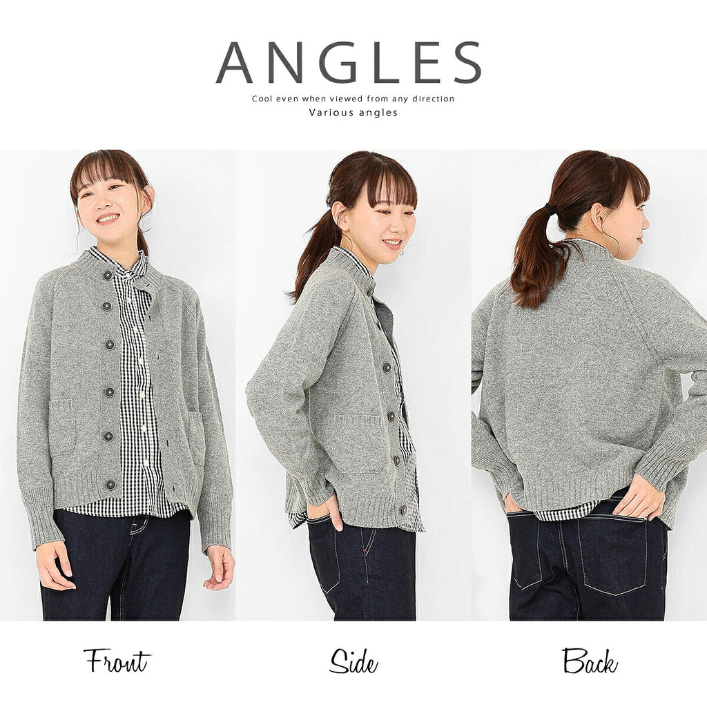 to touch トゥータッチ OTA KNIT ソフトウール ハイネックカーディガン TO21K-06 画像7