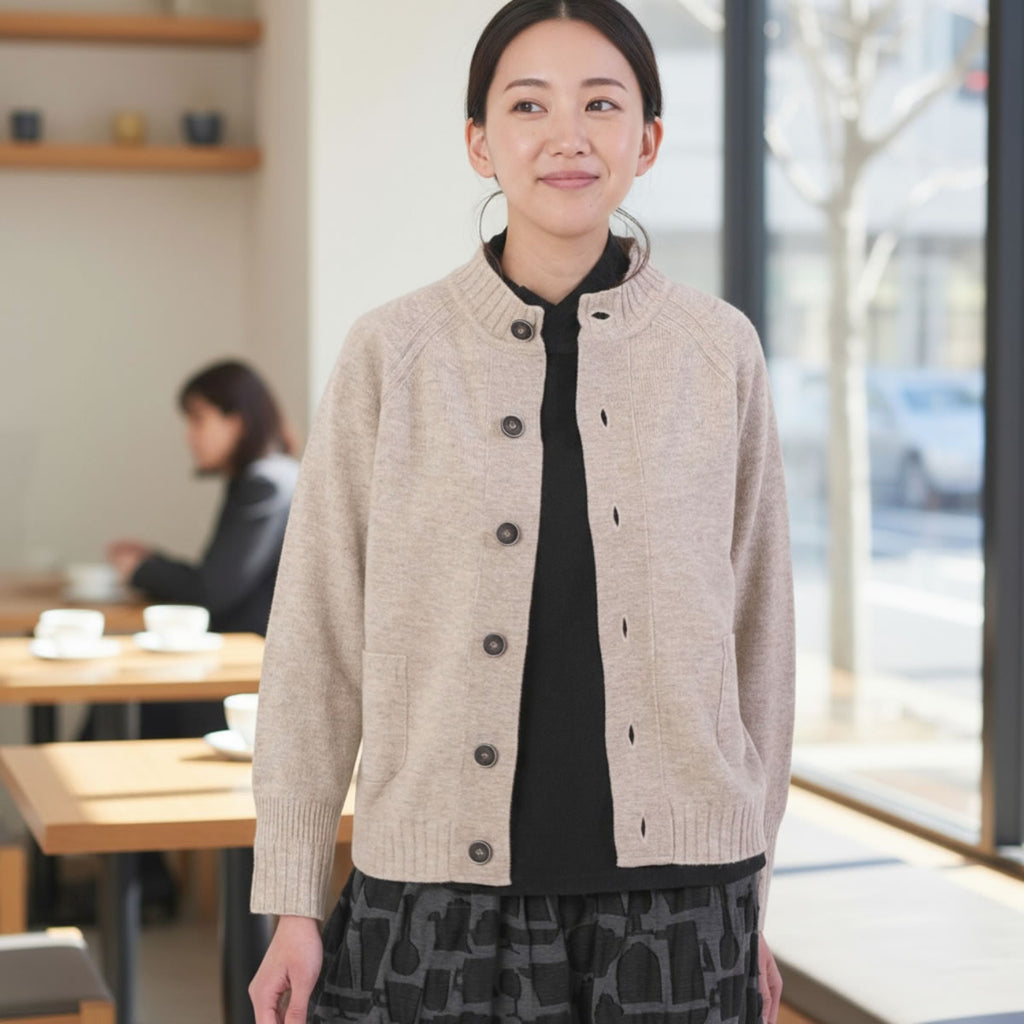 to touch トゥータッチ OTA KNIT ソフトウール ハイネックカーディガン TO21K-06 画像9